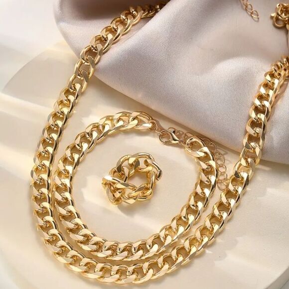 3 Piece Chunky Chain Jewelry Set - Picture 1 of 11